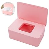 WELLXUNK® Feuchttücher-Box, Tissue Aufbewahrungskoffer, HomeTissue Boxen, Baby Feuchttücherbox, Serviettenbox Mit Deckel, Feuchttücher Spender, Toilettenpapier Box, Für Zuhause, Büro (Rosa)