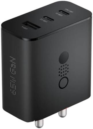 CMF BY NOTHING 65 W Gan 3 A Multiport Backcase for Mobile USB Type A Charger (Dark Grey)