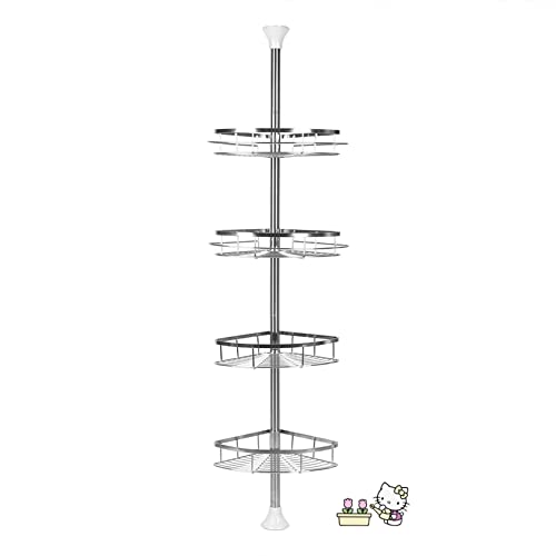 meihe Etagère de Douche-Télescopique en Acier Inoxydable-Etagère de Douche d'angle-Serviteur de Douche-Etagères de Rangement de Salle de bain(4 NIVEAU)