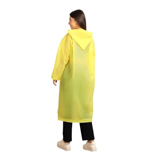 Image of Citizen Eco-Friendly EVA Poncho Raincoat for Men & Women, Lightweight Waterproof Coat with Hood, Adjustable Drawstring, Button Closure Outdoor Rainwear