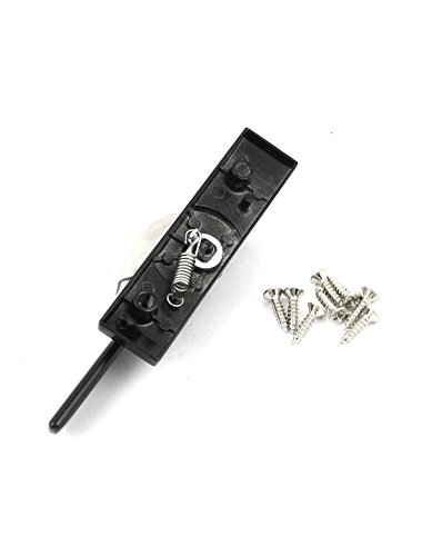 Image of Aexit Pair Screw Padlocks & Hasps Mounted Left Right Hand Window Locking Crescent Sash Keyed Padlocks Lock Black