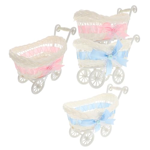 Panier en rotin synthétique miniature pour baby shower en lot de 4