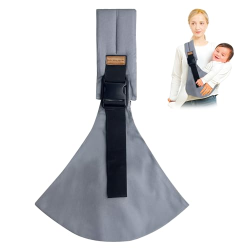 Image of yemyig Baby Sling Carrier,Baby Sling for 10-30lbs(Grey) | Adjustable Shoulder Straps,Portable,Lightweight,Non-Slip Hip Seat,Easy to Use,Safety Buckle,Comfortable,Great for Travel