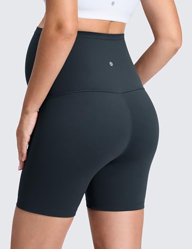 Image of CRZ YOGA Maternity Biker Shorts 6 inch | Butterluxe, Extremely Soft, Gentle Compression, Yoga, Super High Rise, U-shaped Belly, Pregnancy and Postpartum