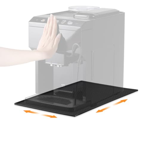 AIEVE Unterlage Silikonmatte für Kaffeemaschine Kaffeevollautomat Kaffeemühle für De Longhi Magnifica Philips LatteGo Ninja Airfryer AF400eu 48 x 30 cm Silikonunterlage Leicht zu verschieben (Schwarz)