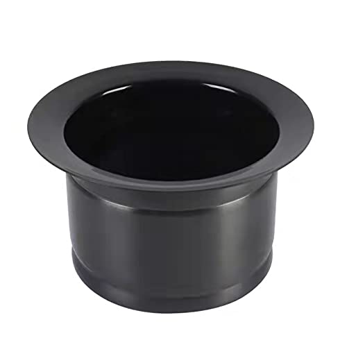 LQS Extended Sink Flange, Deep Garbage Disposal Sinks Flange for Kitchen Sinks, Fit for 3-1/2 Inch Standard Sink Drain Hole, Deep Sink Flange (Black)