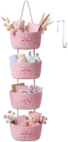 Vesici Pink over the Door Hanging Basket 4-tier
