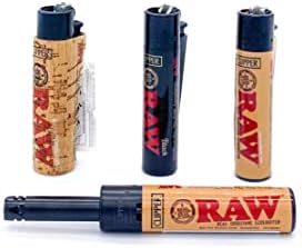 Raw Clipper Lighter Combo 4 Pack Classic, Black, Cork, Long Neck Re-fillable + DSS Scoop Card