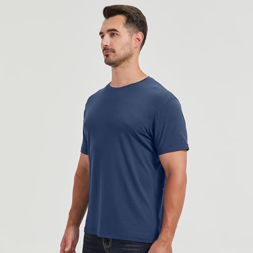 Image of netdraw Men's Ultra Soft Bamboo Viscose Cotton T-Shirt S-3XL | Moisture Wicking, Lightweight, Cool-Touch, Everyday Casual, Lounge, Sleep & Undershirt
