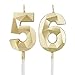 Geburtstagskerzen Zahlen 56，3D Gold Kerzen Geburtstag für Kuchen geburtstagsdeko, Geburtstag Kerzen Zahlen, Geburtstagskerzen Kinder für Partys, Hochzeiten, Firmenfeiern, Jubiläen (Gold, 56)
