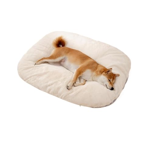 楕円形の犬用ベッドメモリーフォーム、クレート用整形外科用フォーム犬用ベッド、洗えるカバー付き大型犬用ベッド、小型・中型・大型犬用ペットクレートパッドジッパーカバー,ベージュ,M