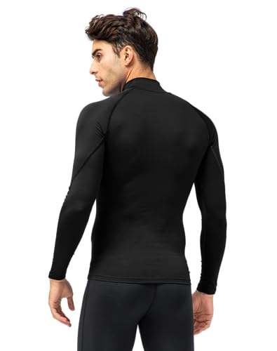 Men's Athletic Compression Shirts Long Sleeve Workout T-Shirt Mock Turtleneck Base Layer Undershirt Tops3
