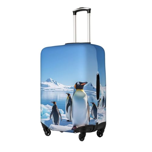 Travel Luggage Cover Penguin Antarctica Ice Suitcase Protector Anti-Scratch Washable Baggage Covers Elastic Suitcase Cover Tsa Approved Baggage Protector Fit 18-32 Inch Luggage2
