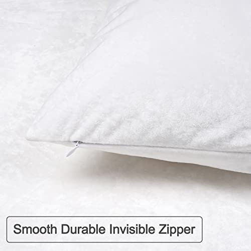 Phf Truly Velvet Throw Pillow Covers, 18"X18", No Insert, 2 Pack Color Gradient Cushion Covers, Ultra Soft Cozy Square Covers Shell For Luxurious Home Decorative, No Shedding, No Pilling, White #TOP4