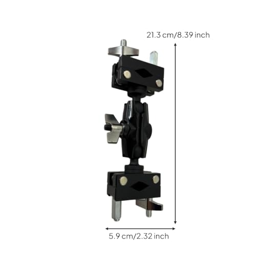 Abrazadera Universal Ajustable con Doble Articulación de Bola para Soporte de Platillos para Bateristas miniatura 4