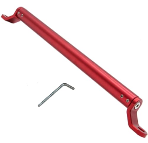 (エスネット) バイク オートバイ 用 スマホ ホルダー 拡張 ブラケット バー ミラー 太さ 2cm 長さ 34cm から 54cm クリップ 無地 赤