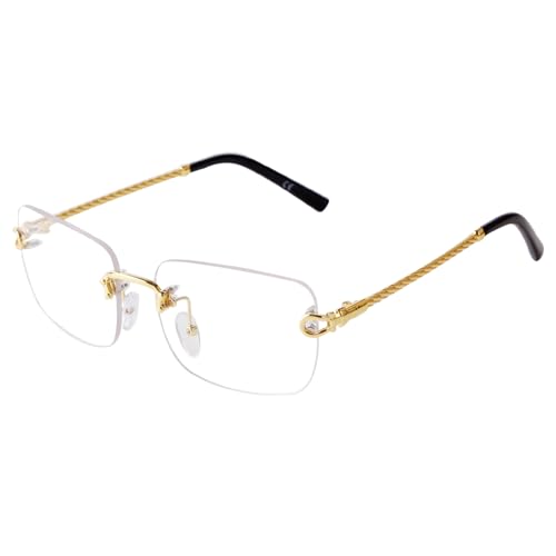 Image of JUDOO Rimless Rectangle Sunglasses for Men Women Fashion Hip hop Frameless Designer Shades Y2K Square Clear Glasses