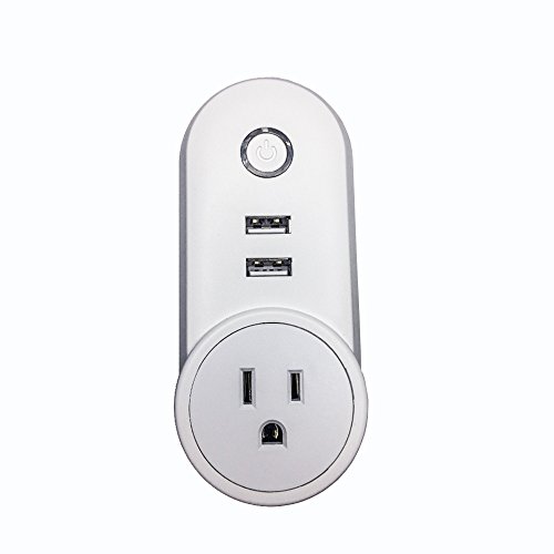 Smart Plug Wireless WiFi Mini Steckdose mit 2 USB Port, Timing-Funktion mit LED Power Licht, APP Fernbedienung Sprachsteuerung Amazon Alexa