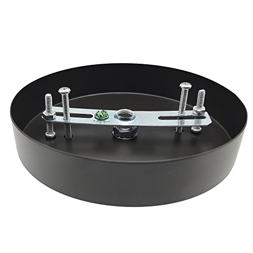 ECUDIS Chandelier Canopy Kit, 5 1/8 Ceiling Lighting Modern Steel Canopy Kit Light Fixture Cover Plate with Hardware for Pendant Lighting Fixtures (Black) - Thumbnail 3