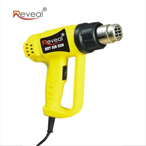 Image of 2000W Hot Air Heat Gun, 2-Mode Adjustable Temperature, Heavy-Duty, Red, for Shrink Wrapping, Paint Removal and Soldering (YELLOW)