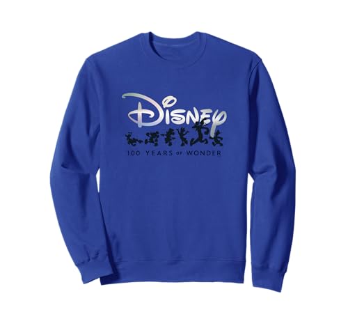Sweatshirt Disney 100 Mickey Mouse col rond vêtement unisexe à imprimé silhouettes