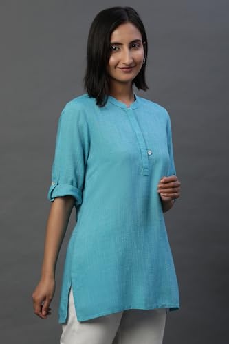 Image of Aurelia Women's Rayon Straight Fit Printed Straight Kurti