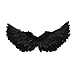 Annad Angel Set, Angel Fadeless Feather Easy Wear for Halloween Costume Black Trumpet Wings (AnnadUnHM-11)