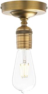Phansthy Simple Style Industrial Ceiling Light One-Head Pendant Lamp Without Shade Hallway Lighting Kitchen Bedroom Lights Suit for E27 Bulbs (Antique Brass)