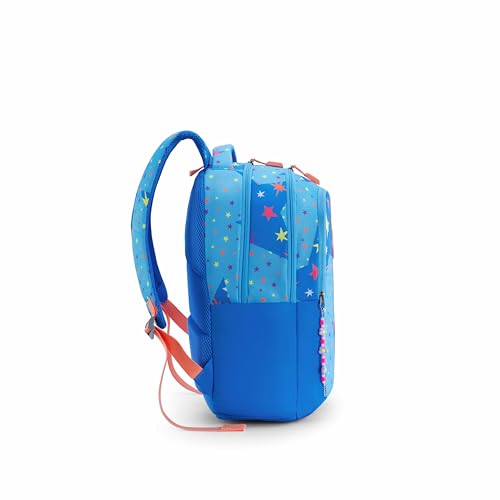 Image of American Tourister Sway | 32 Ltrs | 3 Compartments | Bottle Pocket | Ergonomic Padded Back Panel & Shoulder Straps | School Backpack for Boys & Girls | 1 Year International Warranty | Star Blue