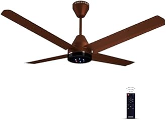 Colorbot Stella Quad 4 Blade BLDC Ceiling Fans 1200mm | BEE 5 Star Rated | Save up to 65% | Remote Control (Boost, Timer, LED, Reverse Mode) | 100% Copper Winding | 4 Years Warranty (Cocoa Brown)