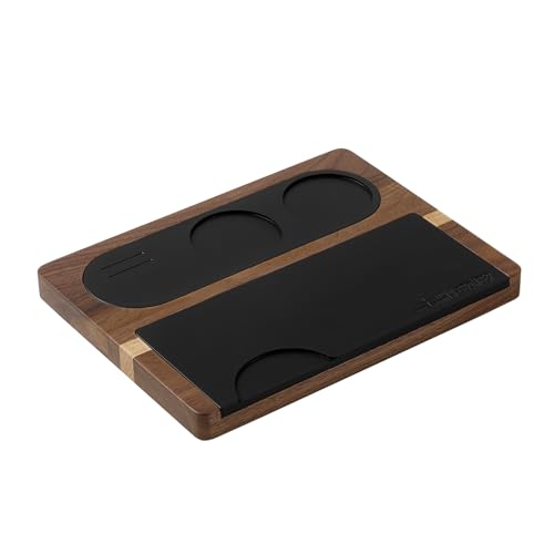 MHW-3BOMBER Espresso Tamping Station 51-58mm Espresso Accessories Station Tamper Holder Station Detachable Silicone Coffee Tamper Mat TS5151 Upgraded Walnut/Beech 51/54/58mm