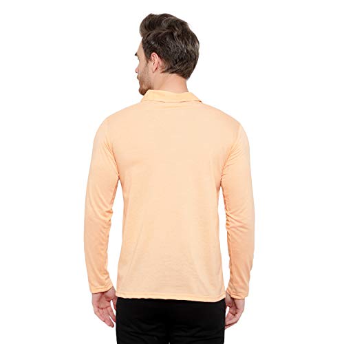 Image of Men's Cotton Blend Full Sleeve Zip Neck Polo T-Shirt (Pack of 1)