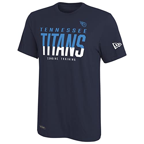 New Era NFL Men's Team Color Split Line Short Sleeve Cotton Blend T-Shirt, Tennessee Titans, Large