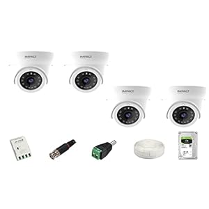 IMPACT BY HONEYWELL 2 MP CCTV Camera Kit Without DVR I 4 Dome AHD Cameras I 1 Hard Disk & Accessories I I-MKIT4CH-2 I…