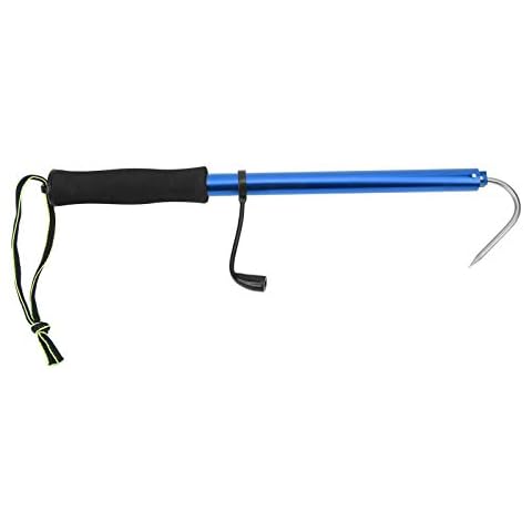 Telescopic Fishing Gaff, Fishing Hook Pole, Aluminum Alloy Pole Gaff Stainless Steel Fishing Hook for Fishing Lover Fishing(Blue 120CM) Cover