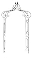 Deco 79 Metal Fleur De Lis Indoor Outdoor Scrollwork Arched Garden Arbor, 44" x 15" x 95", Black