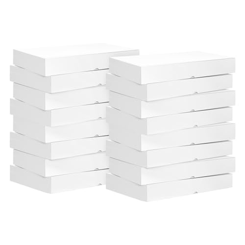 Ocmoiy 16 Pack Extra Large Gift Boxes with Lids, 17 x 11 x 2.4 Inches White Gift Boxes for Presents, Auto Pop-up Clothes Box for Robe Jacket Sweater Shirt Blanket and Bulky Presents