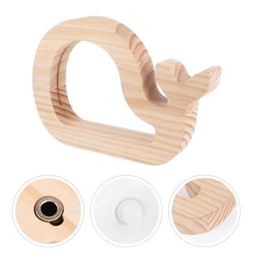 Lámpara de mesa de noche recargable forma ballena beige miniatura 7