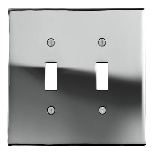 Polished Chrome SWITCH HITS Double Toggle Wall Plate