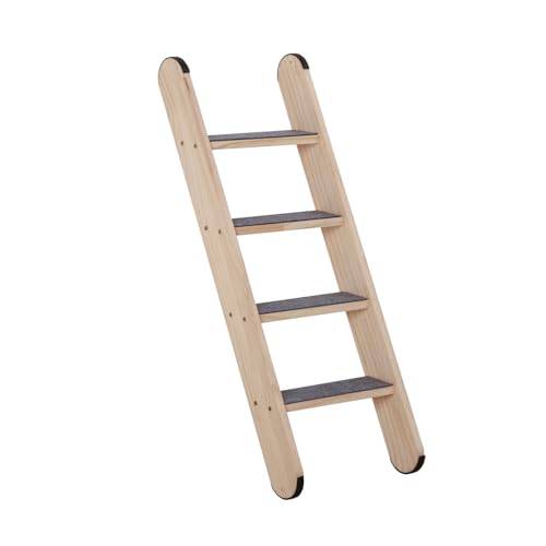 SHENGOCASE Solid Wood Wall Leaning Cat Ladder for Indoor Cats and Small Medium Dog Stair Step for Window Bed Wall Climbing Furniture (31.5)