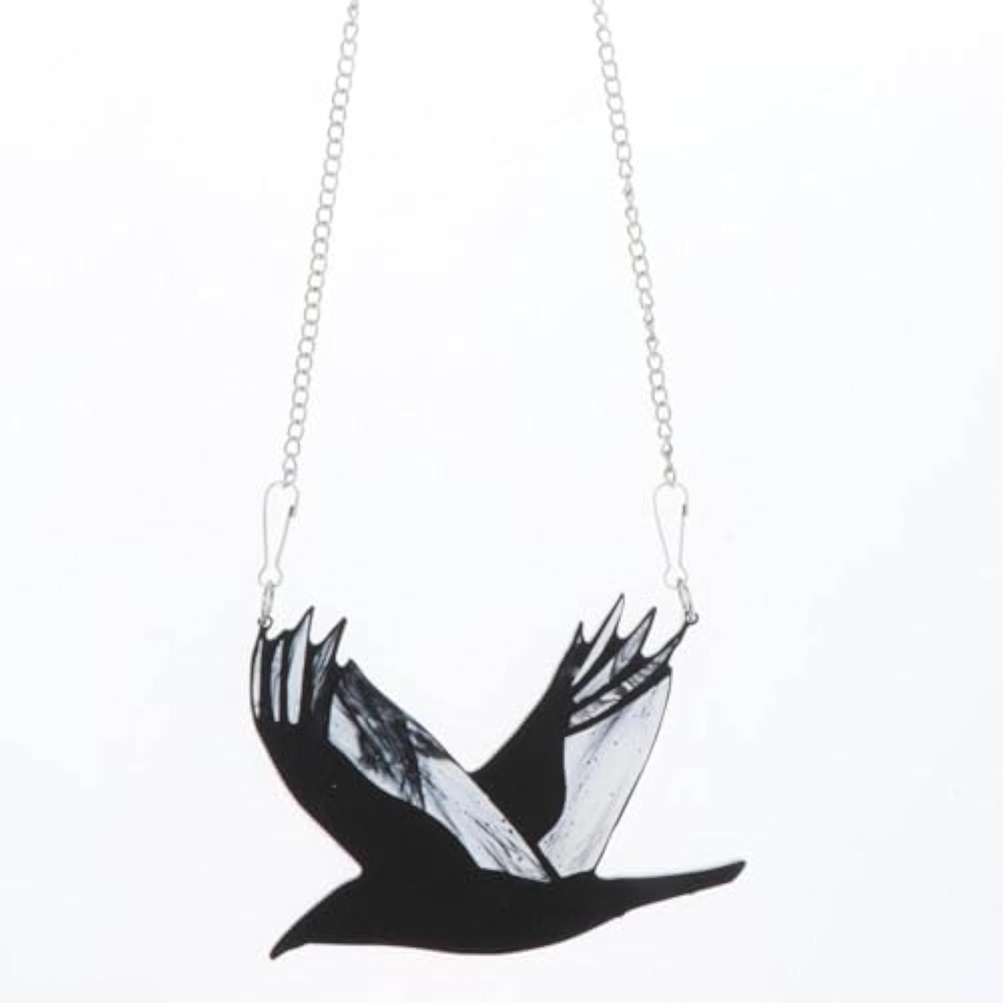 Raven Glass Window Hanging Art DIY Sculpture