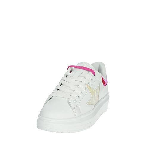 SHOP ART Sneakers Bassa con Suola a Zeppa Bianco