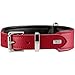HUNTER Hundehalsband BASIC, Farbe: rot/schwarz, Pflegeleichtes Spaltleder, Raffinierte Nahtführung, Dezentes Design, Größe: 55