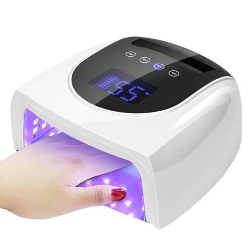 LIONVISON Lâmpada Uv para Unhas, Lâmpada Uv Recarregável para Unhas, Luz Uv Sem Fio de 96 W para Unh