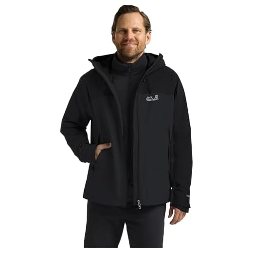 Jack Wolfskin Herren Wild Places 3in1 Jkt M, Phantom, XL EU