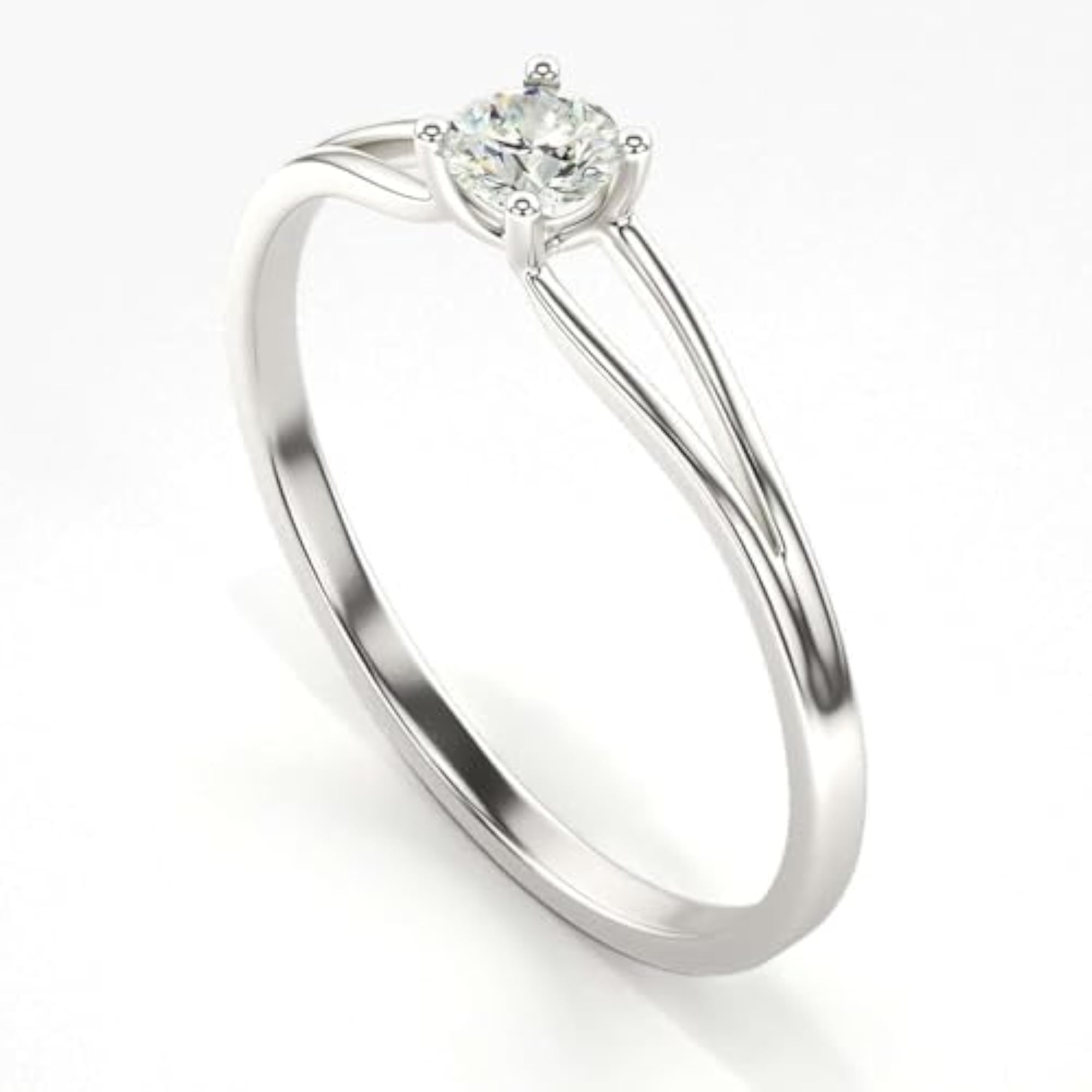 Sterling Silver & Lab Grown Diamond Ring, Elegant Gift