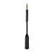 MobilePal UltraFit Headset/Headphone 3.5mm Audio Jack Extender for iPhone & Android Smartphones & Tablets [24K Gold Plated 4-Pole TRRS Connectors \ \ Aluminum Inner Barrel] (Black)
