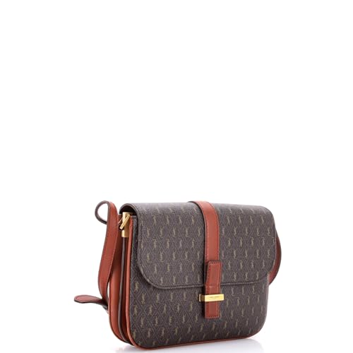 Saint Laurent, Pre-Loved Le Monogramme Shoulder Bag Monogram All Over Coated Canvas and Leather, Brown2