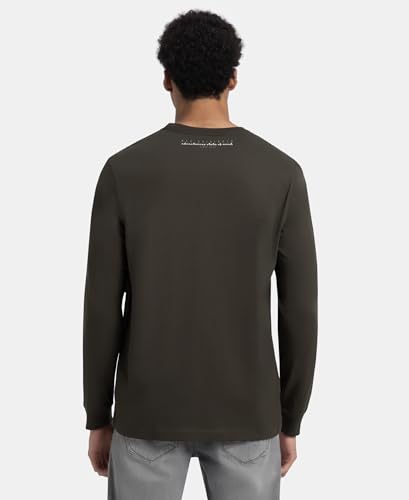 Image of Jockey US82 Men's Super Combed Cotton Rich Graphic Printed Round Neck Full Sleeve T-Shirt Insignia Blue XL
