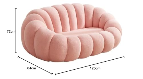 Image of Three Seater Creative Pumpkin Striped Sofa for Living Room Floor Low Pouffe Modern Lounge